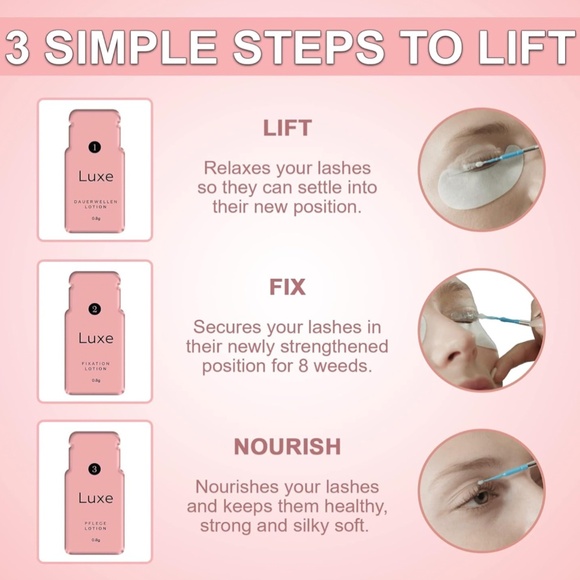 Luxe Cosmetics Lash Lift Kit Complete Set for Eyelash Lifting Long Lasting - Picture 8 of 8